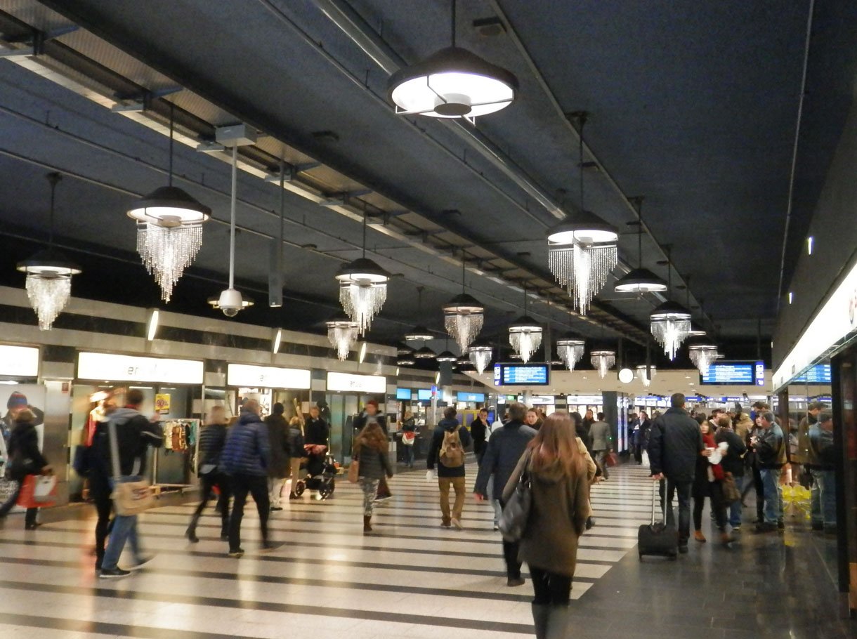 Image de référence SBB AG, système de sonorisation AV gare centrale de Zurich