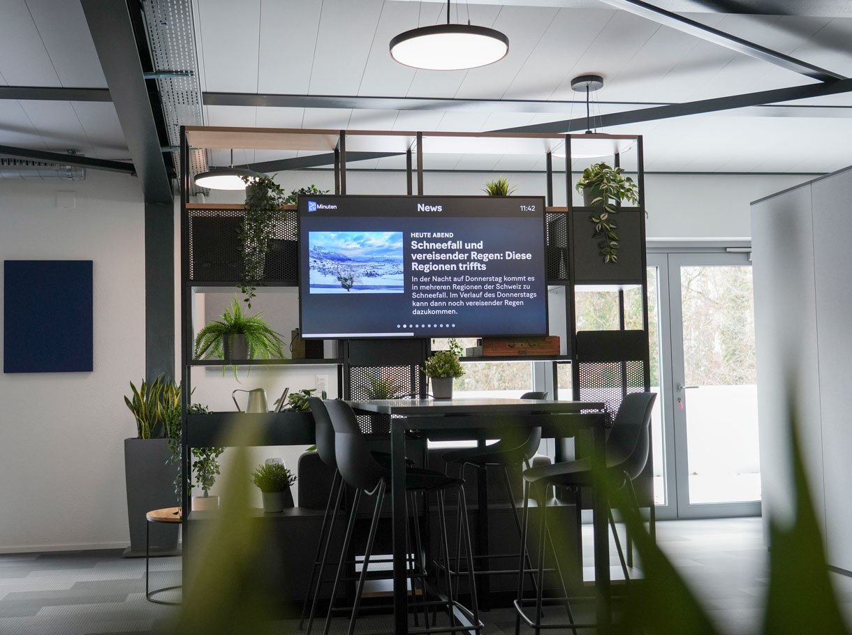 Infoscreen Cafétéria, Louis Stuber AG, Kilchenmann Infoscreen Cafétéria, Louis Stuber AG, Kilchenmann