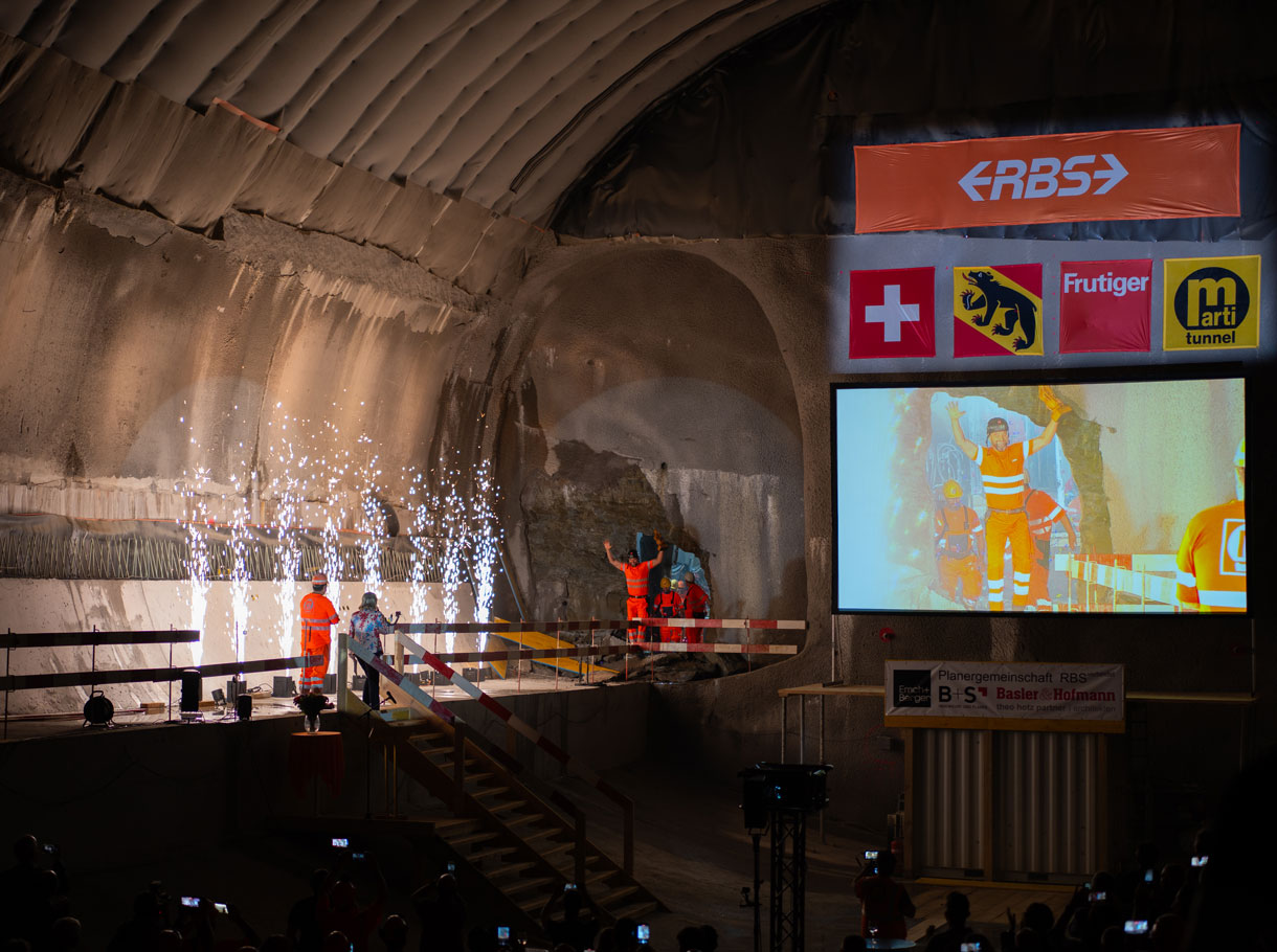 Percement du tunnel RBS en gare de Berne, 2023